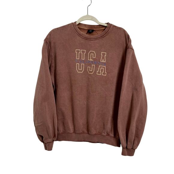 Urban Outfitters Destination California USA Embroidered Crewneck Sweatshirt M - Picture 1 of 6